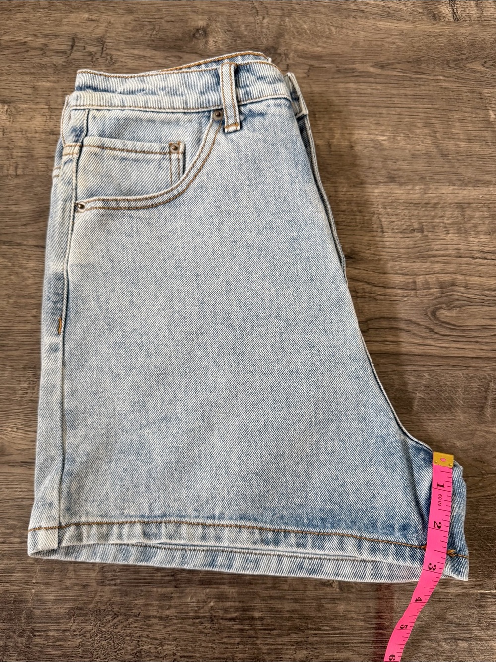 Rhythm Classics Light Wash Denim Shorts High Rise Size 4 Casual - Picture 9 of 11